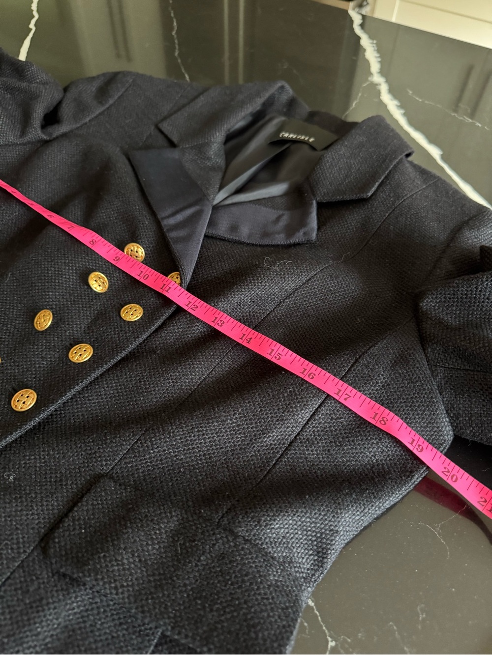 Carlisle Navy Double-Breasted Blazer with Gold Buttons - Picture 6 of 10